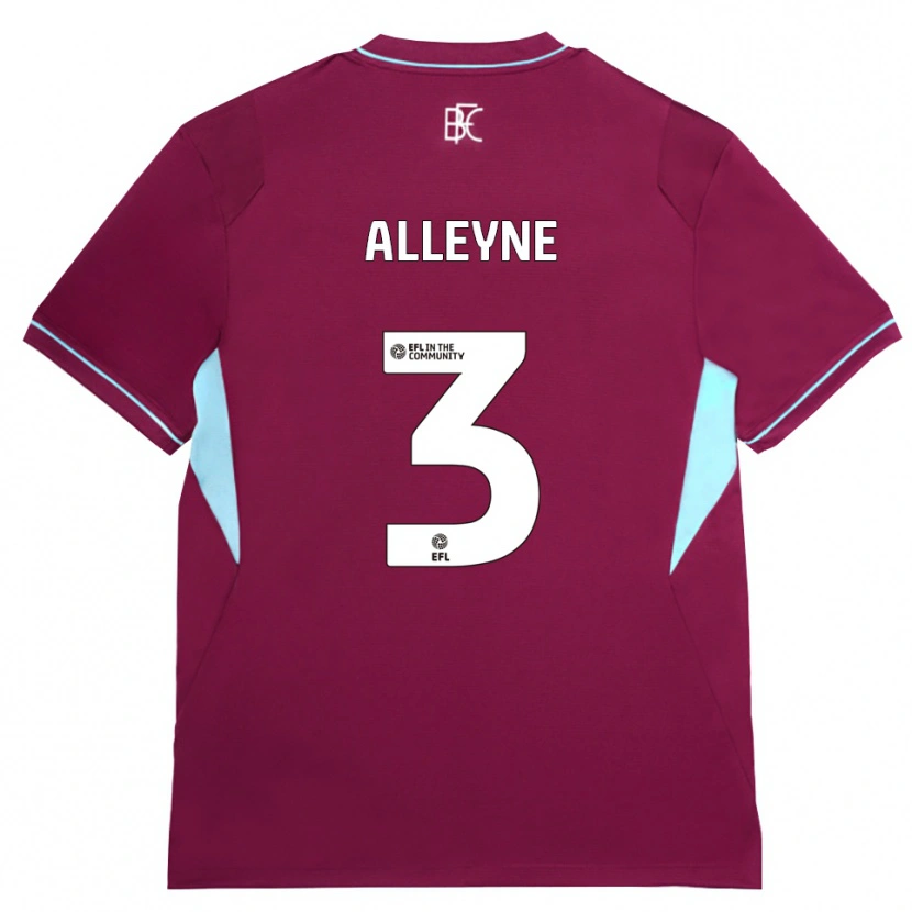 Danxen Donna Maglia Max Alleyne #3 Borgogna Verde Kit Gara Home 2026/27 Maglietta
