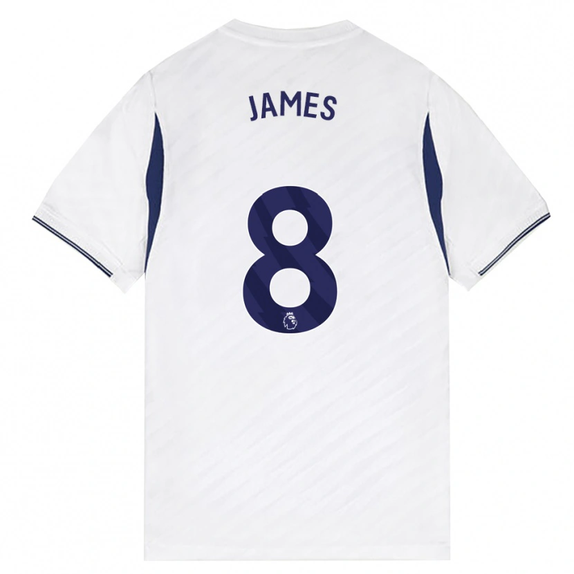 Danxen Donna Maglia Angharad James #8 Bianco Rosso Viola Kit Gara Home 2026/27 Maglietta