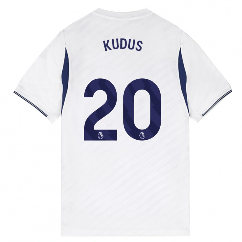 Danxen Donna Maglia Mohammed Kudus #20 Bianco Rosso Viola Kit Gara Home 2026/27 Maglietta