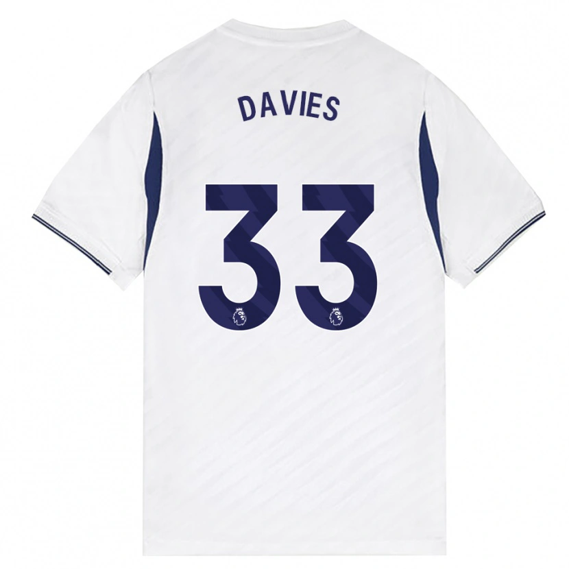 Danxen Donna Maglia Ben Davies #33 Bianco Rosso Viola Kit Gara Home 2026/27 Maglietta