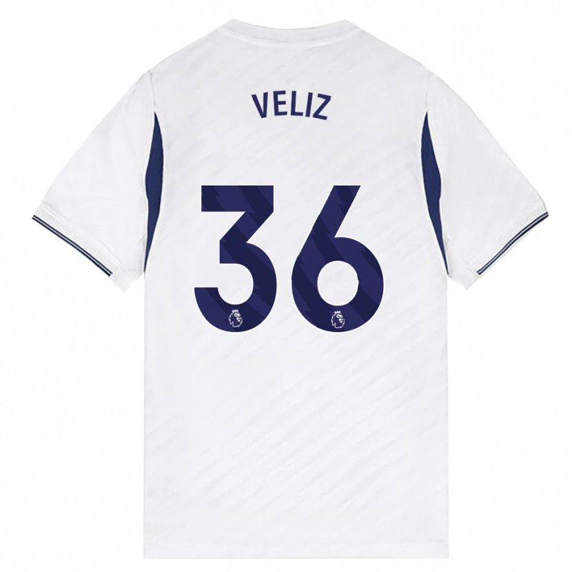 Danxen Donna Maglia Alejo Véliz #36 Bianco Rosso Viola Kit Gara Home 2026/27 Maglietta
