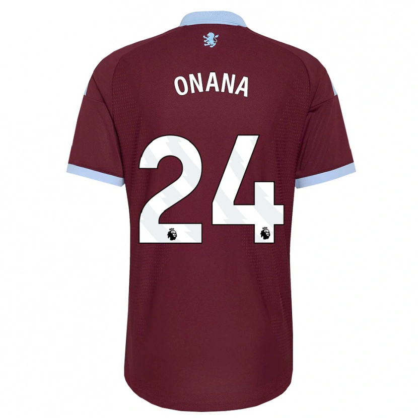 Danxen Donna Maglia Amadou Onana #24 Blu Fiordaliso Borgogna Kit Gara Home 2026/27 Maglietta