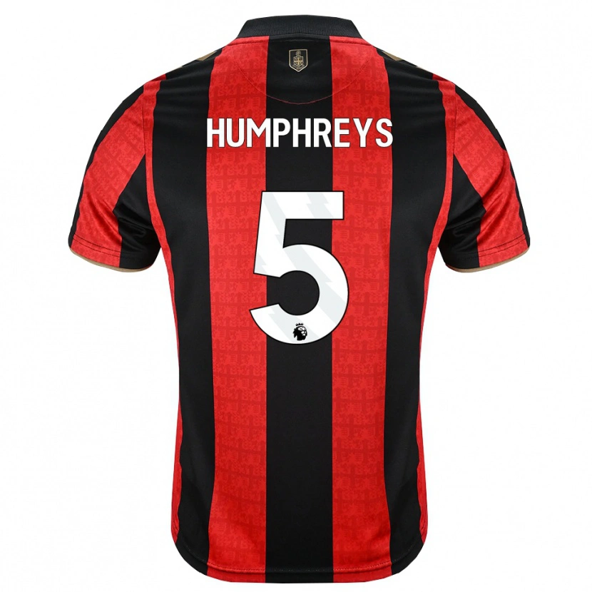 Danxen Donna Maglia Holly Humphreys #5 Oroscuro Rosso Nero Kit Gara Home 2026/27 Maglietta