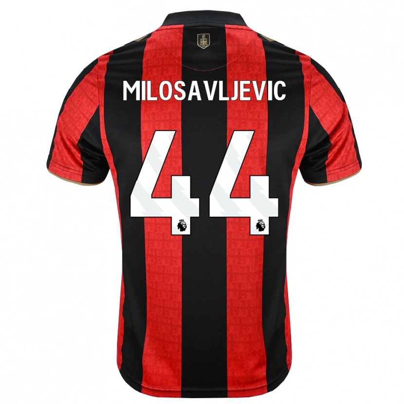 Danxen Donna Maglia Veljko Milosavljevic #44 Oroscuro Rosso Nero Kit Gara Home 2026/27 Maglietta