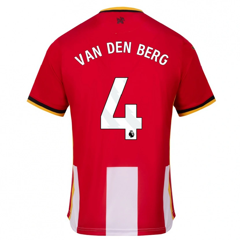 Danxen Donna Maglia Sepp Van Den Berg #4 Giallo Nero Rosso Kit Gara Home 2026/27 Maglietta