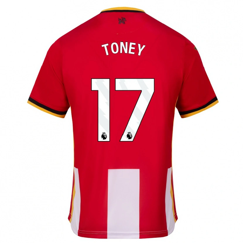 Danxen Donna Maglia Ivan Toney #17 Giallo Nero Rosso Kit Gara Home 2026/27 Maglietta