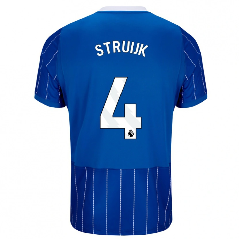 Danxen Donna Maglia Pascal Struijk #4 Blu Medio Bianco Kit Gara Home 2026/27 Maglietta