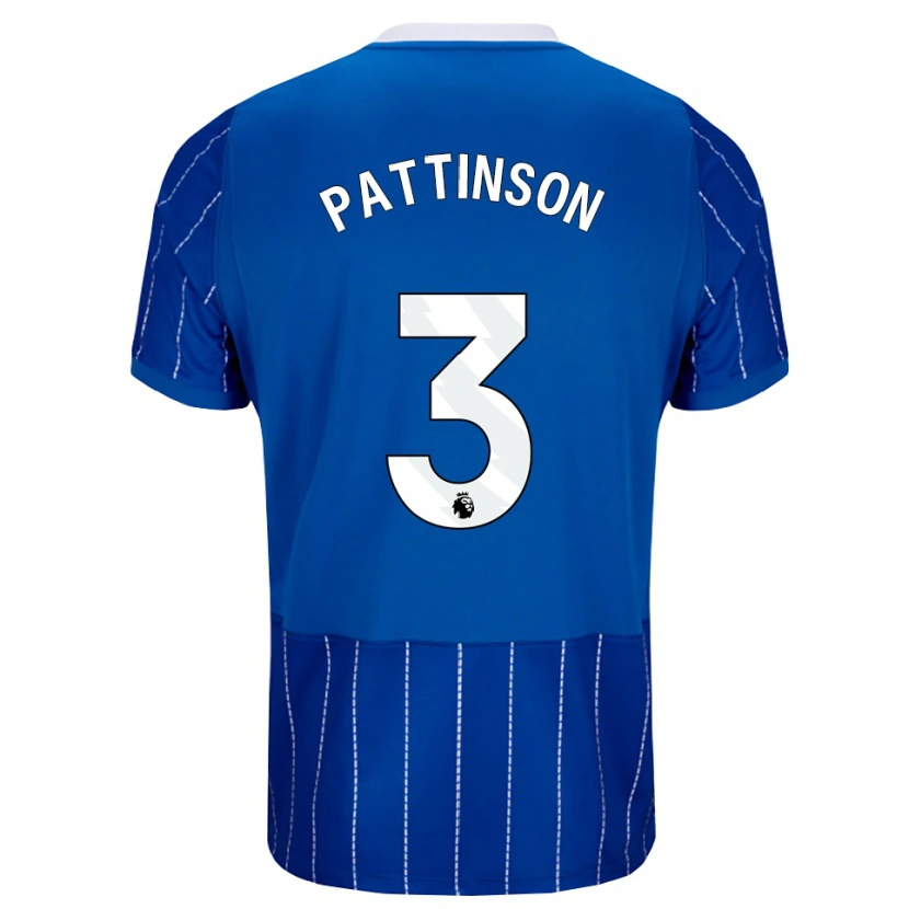 Danxen Donna Maglia Poppy Pattinson #3 Blu Medio Bianco Kit Gara Home 2026/27 Maglietta