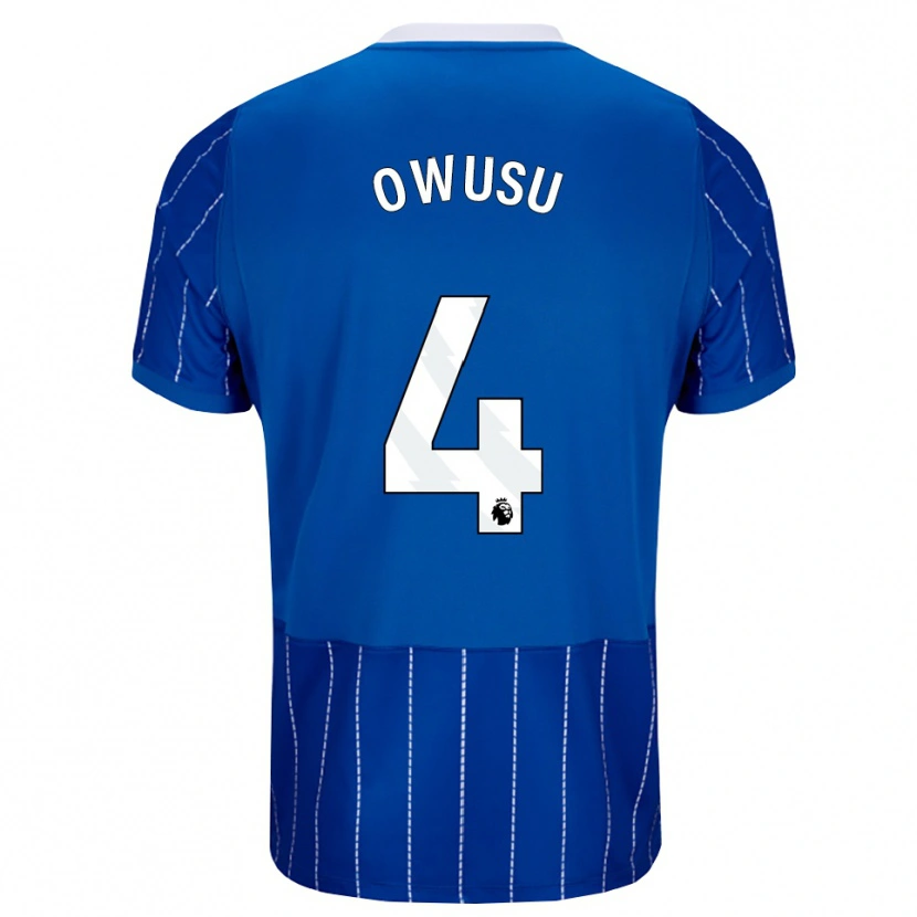 Danxen Donna Maglia Yussif Owusu #4 Blu Medio Bianco Kit Gara Home 2026/27 Maglietta