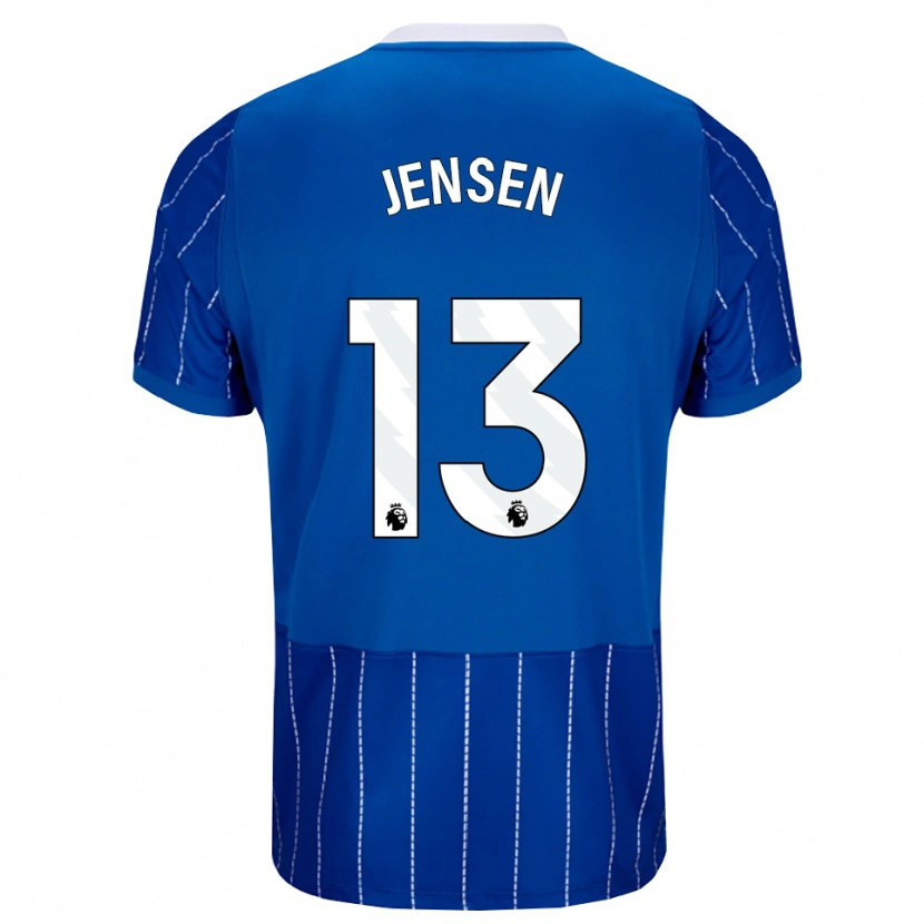 Danxen Donna Maglia Sebastian Jensen #13 Blu Medio Bianco Kit Gara Home 2026/27 Maglietta