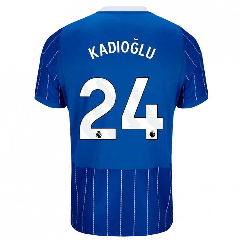 Danxen Donna Maglia Ferdi Kadıoğlu #24 Blu Medio Bianco Kit Gara Home 2026/27 Maglietta