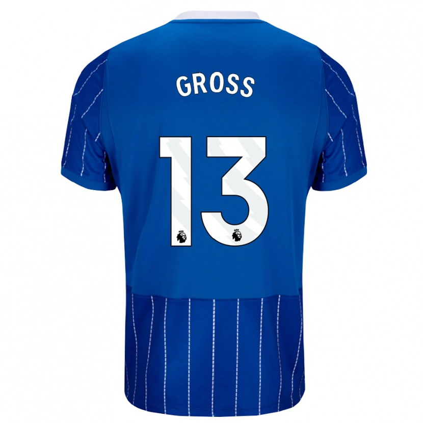 Danxen Donna Maglia Pascal Groß #13 Blu Medio Bianco Kit Gara Home 2026/27 Maglietta