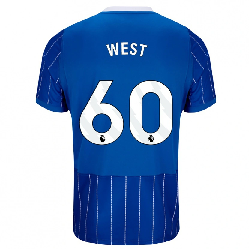 Danxen Donna Maglia Aidan West #60 Blu Medio Bianco Kit Gara Home 2026/27 Maglietta