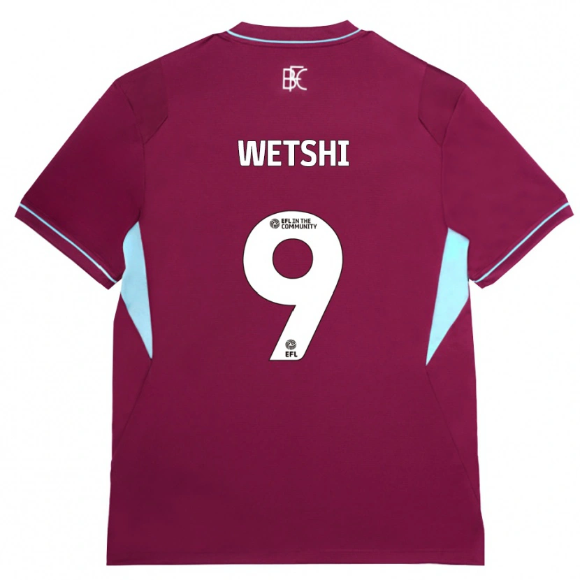 Danxen Donna Maglia Benji Wetshi #9 Borgogna Verde Kit Gara Home 2026/27 Maglietta