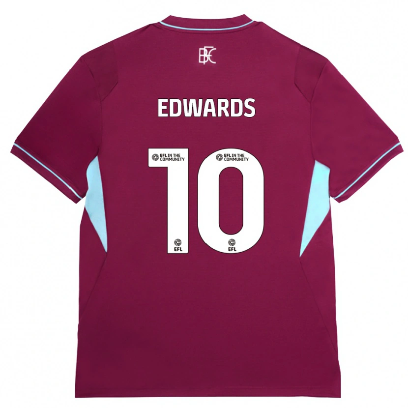 Danxen Donna Maglia Marcus Edwards #10 Borgogna Verde Kit Gara Home 2026/27 Maglietta