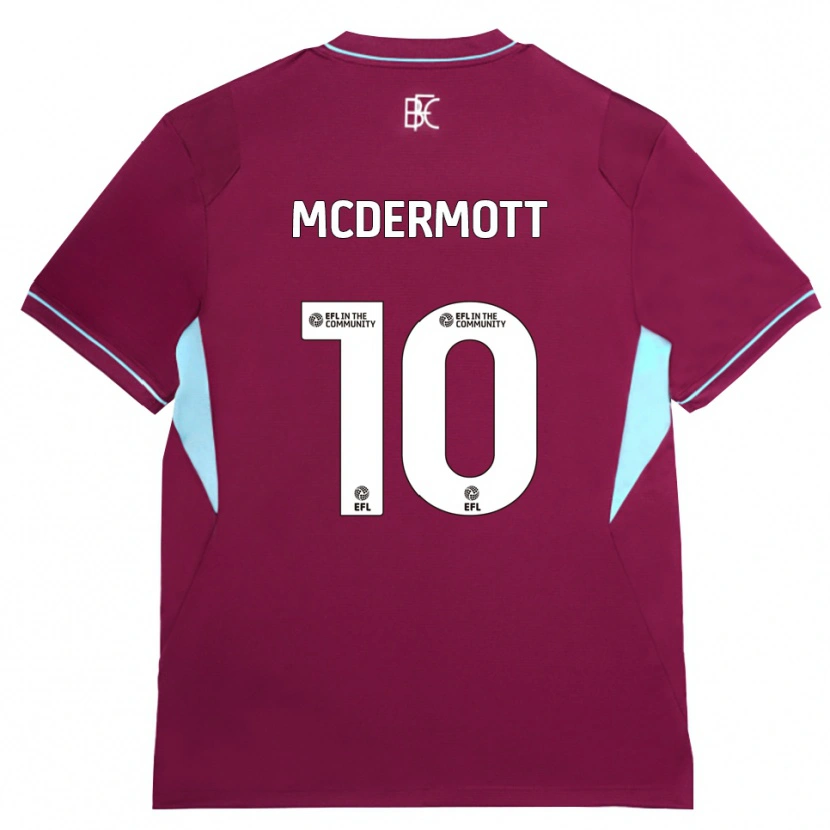 Danxen Donna Maglia Tommy Mcdermott #10 Borgogna Verde Kit Gara Home 2026/27 Maglietta