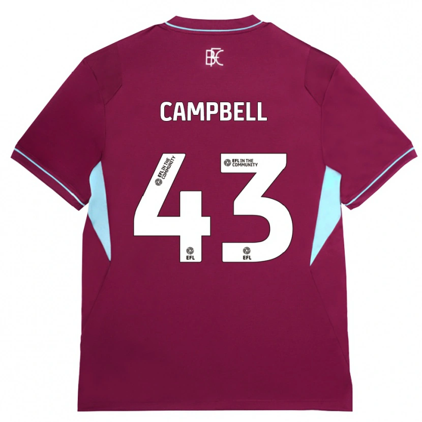 Danxen Donna Maglia Murray Campbell #43 Borgogna Verde Kit Gara Home 2026/27 Maglietta