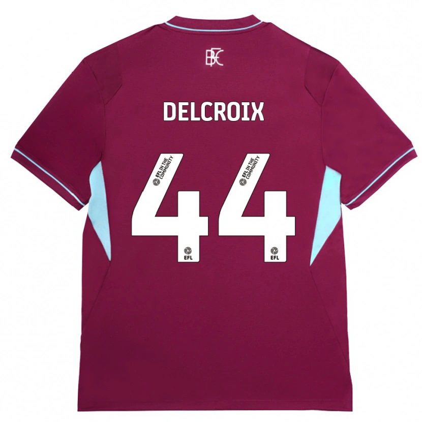 Danxen Donna Maglia Hannes Delcroix #44 Borgogna Verde Kit Gara Home 2026/27 Maglietta