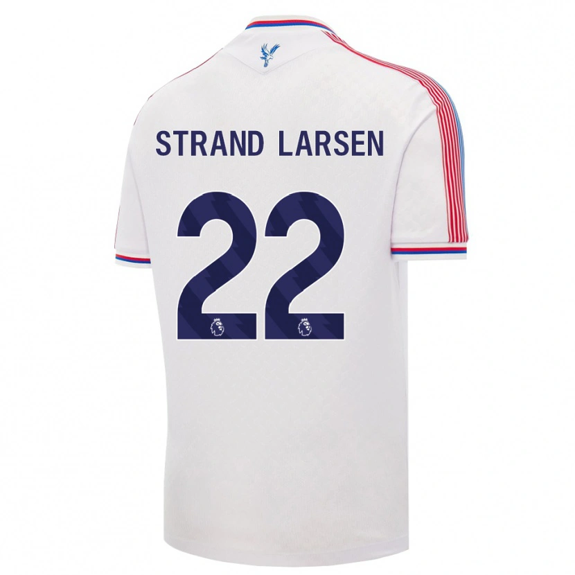 Danxen Donna Maglia Jørgen Strand Larsen #22 Bianco Rosso Blu Kit Gara Home 2026/27 Maglietta