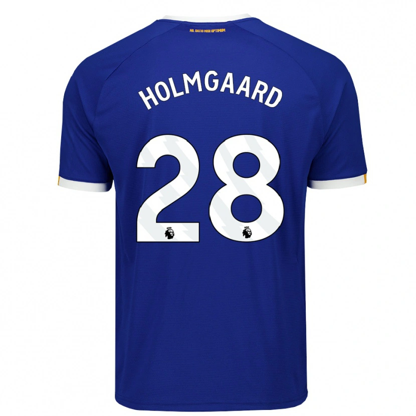 Danxen Donna Maglia Karen Holmgaard #28 Blu Bianco Giallo Kit Gara Home 2026/27 Maglietta