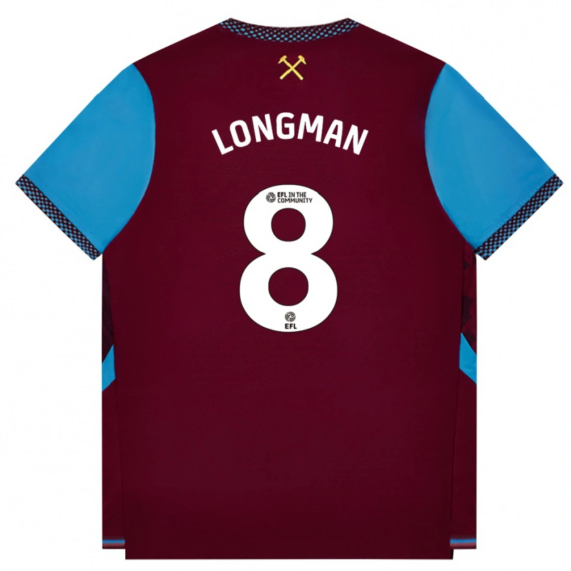 Danxen Donna Maglia Jude Longman #8 Borgogna Blu Fiordaliso Kit Gara Home 2026/27 Maglietta