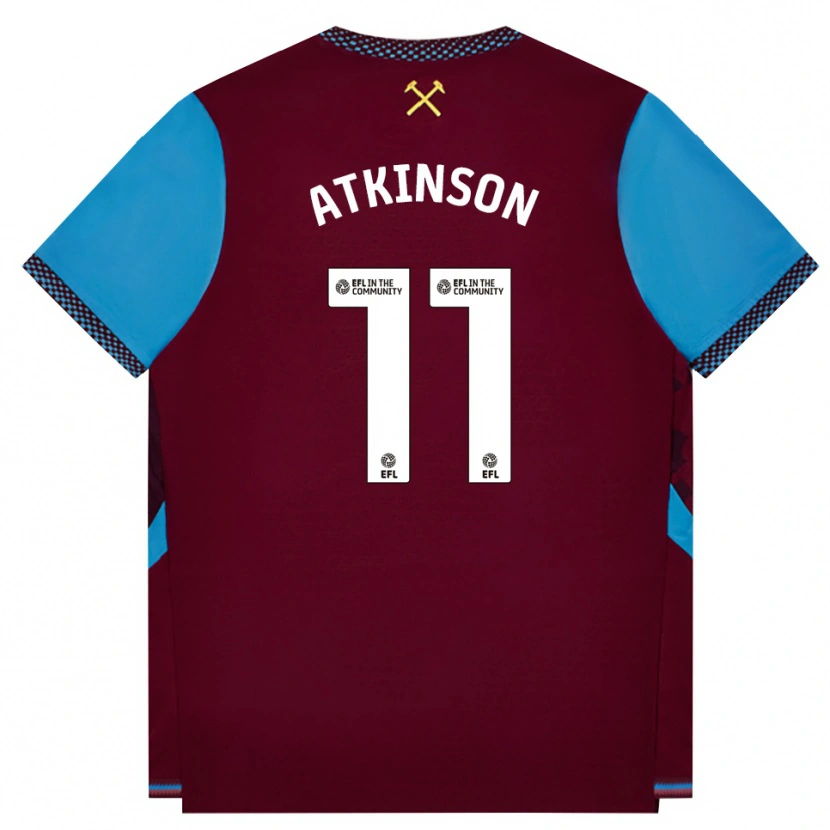 Danxen Donna Maglia Izzy Atkinson #11 Borgogna Blu Fiordaliso Kit Gara Home 2026/27 Maglietta