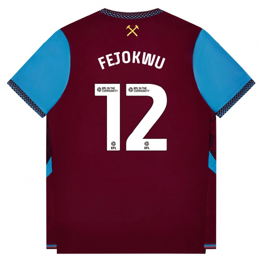 Danxen Donna Maglia Emmanuel Fejokwu #12 Borgogna Blu Fiordaliso Kit Gara Home 2026/27 Maglietta