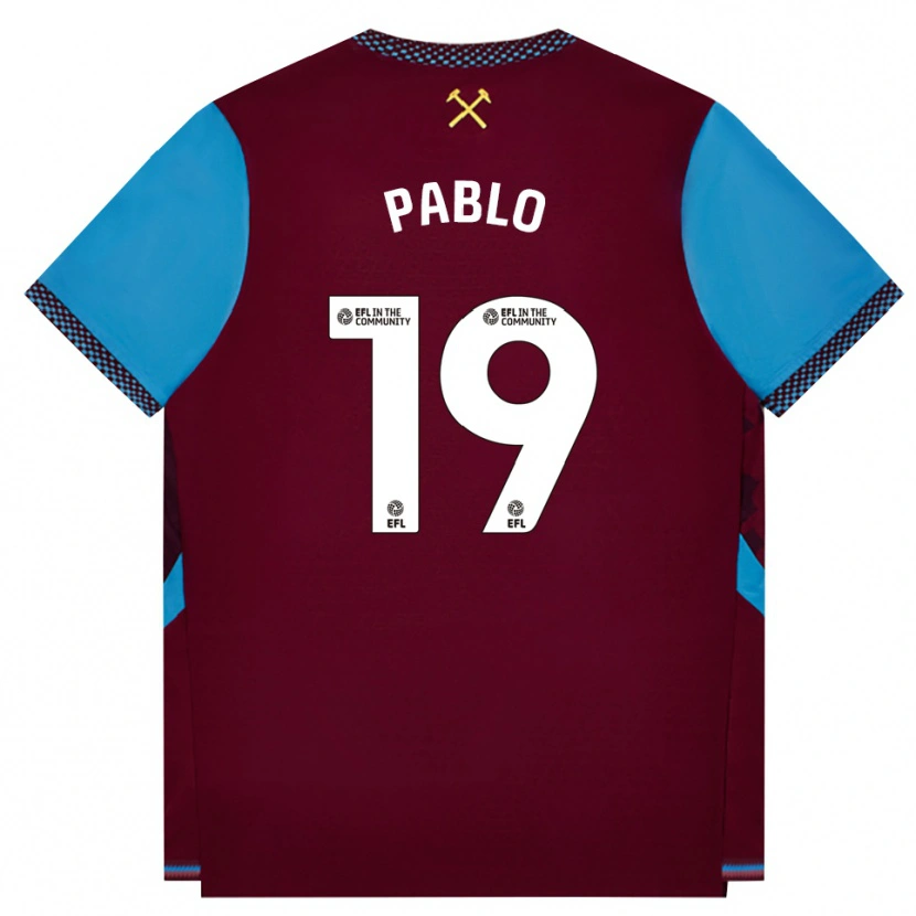Danxen Donna Maglia Pablo Felipe Pereira De Jesus #19 Borgogna Blu Fiordaliso Kit Gara Home 2026/27 Maglietta