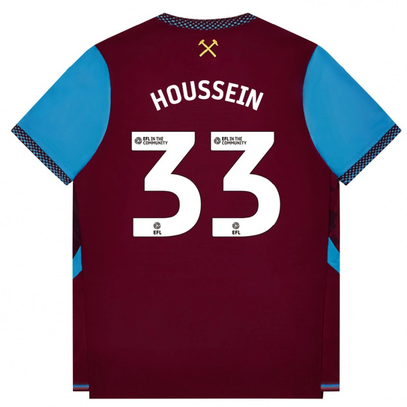 Danxen Donna Maglia Halle Houssein #33 Borgogna Blu Fiordaliso Kit Gara Home 2026/27 Maglietta