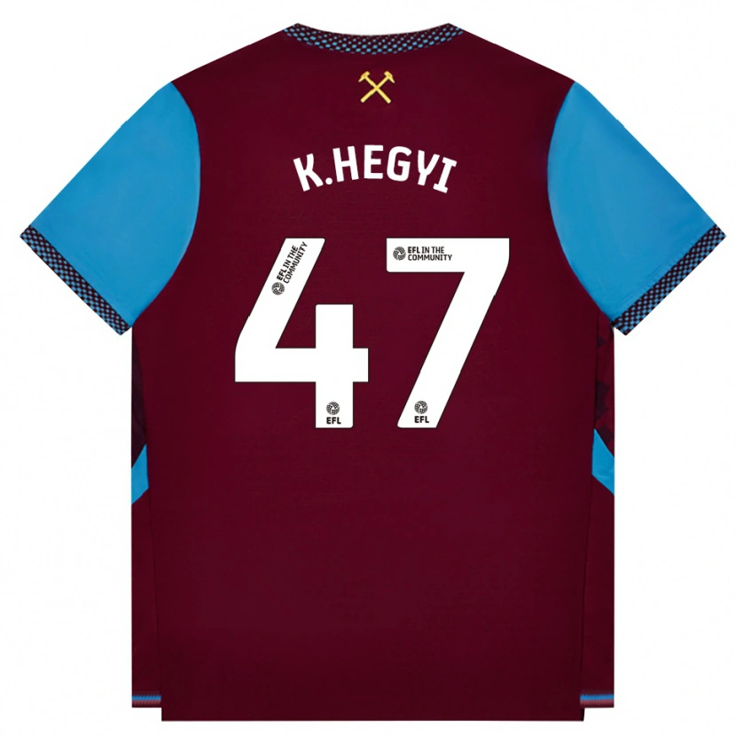 Danxen Donna Maglia Krisztian Hegyi #47 Borgogna Blu Fiordaliso Kit Gara Home 2026/27 Maglietta