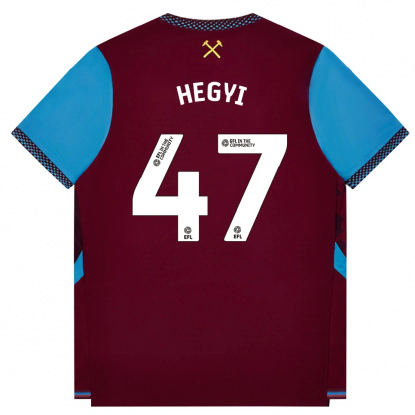 Danxen Donna Maglia Krisztián Hegyi #47 Borgogna Blu Fiordaliso Kit Gara Home 2026/27 Maglietta