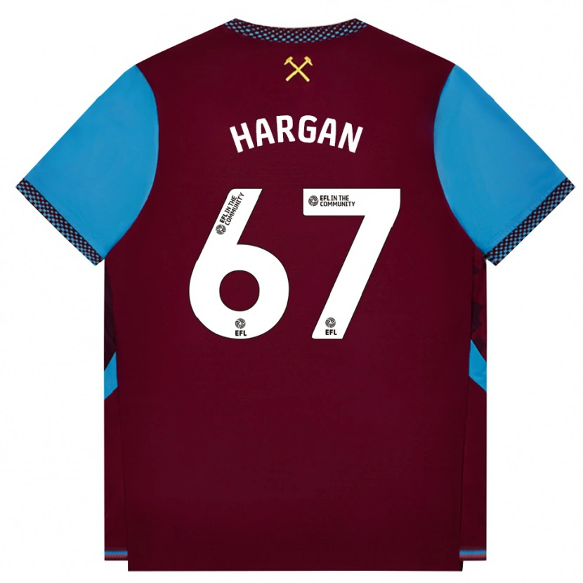 Danxen Donna Maglia Riley Hargan #67 Borgogna Blu Fiordaliso Kit Gara Home 2026/27 Maglietta