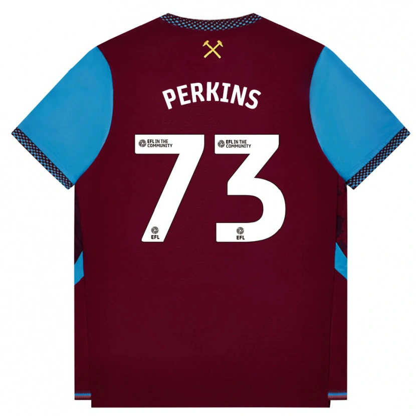 Danxen Donna Maglia Vinnie Perkins #73 Borgogna Blu Fiordaliso Kit Gara Home 2026/27 Maglietta
