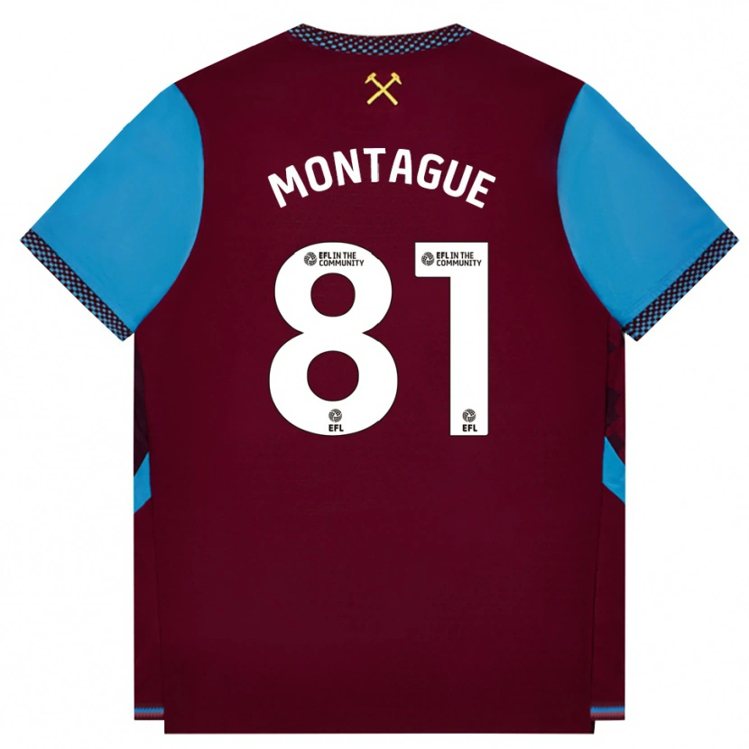 Danxen Donna Maglia Harry Montague #81 Borgogna Blu Fiordaliso Kit Gara Home 2026/27 Maglietta