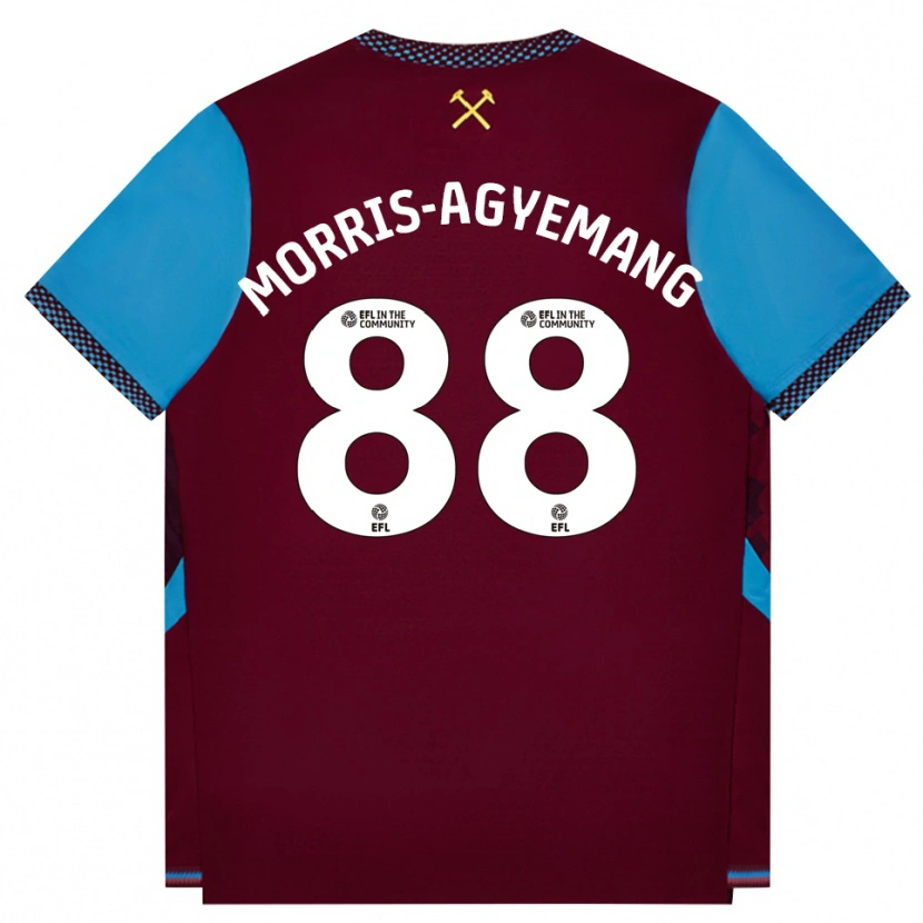 Danxen Donna Maglia Reggie Morris-Agyemang #88 Borgogna Blu Fiordaliso Kit Gara Home 2026/27 Maglietta