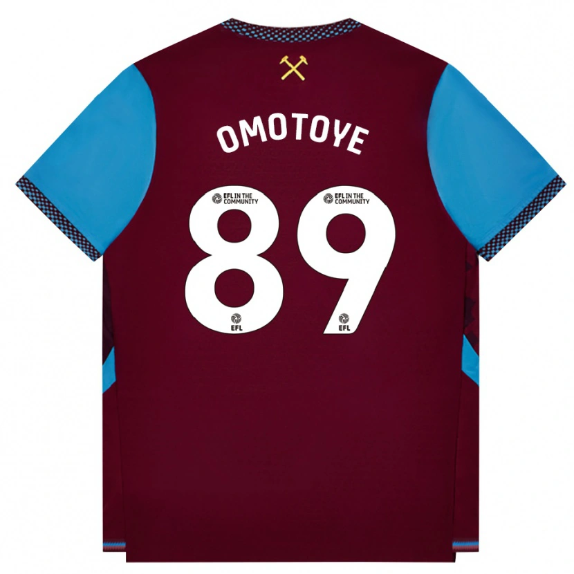 Danxen Donna Maglia Tyrone Omotoye #89 Borgogna Blu Fiordaliso Kit Gara Home 2026/27 Maglietta