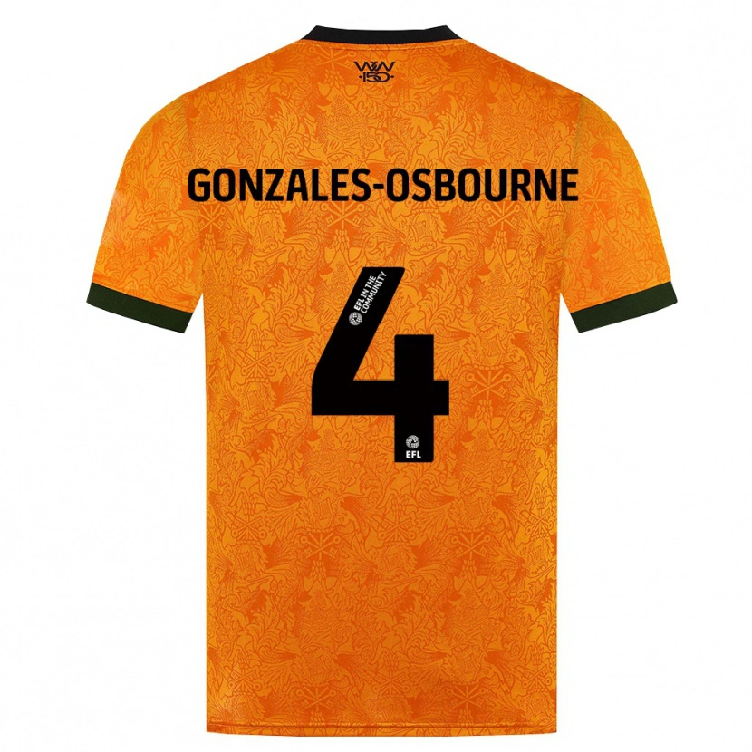 Danxen Donna Maglia Isaiah Gonzales-Osbourne #4 Arancione Nero Kit Gara Home 2026/27 Maglietta
