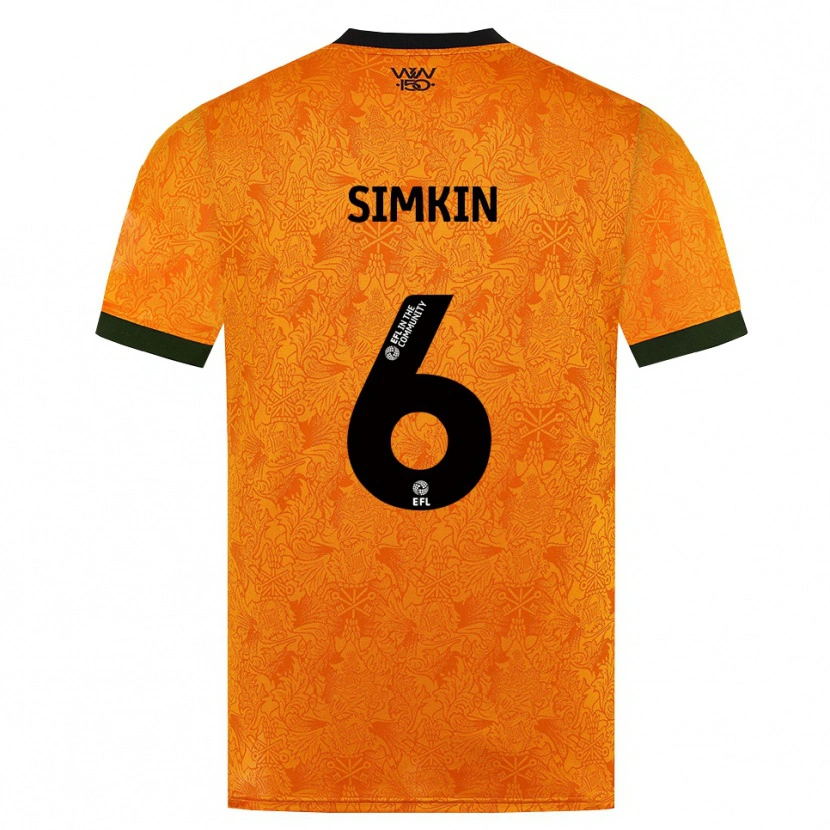 Danxen Donna Maglia Lily Simkin #6 Arancione Nero Kit Gara Home 2026/27 Maglietta