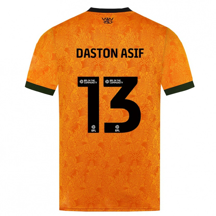 Danxen Donna Maglia Daston Asif #13 Arancione Nero Kit Gara Home 2026/27 Maglietta