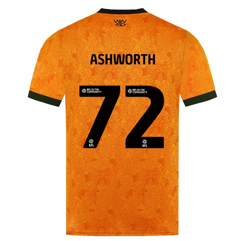 Danxen Donna Maglia Finn Ashworth #72 Arancione Nero Kit Gara Home 2026/27 Maglietta