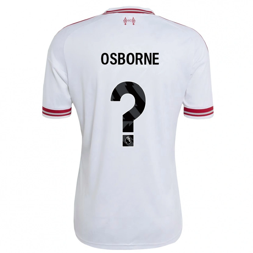 Danxen Donna Maglia Niall Osborne #0 Rosso Bianco Kit Gara Away 2026/27 Maglietta