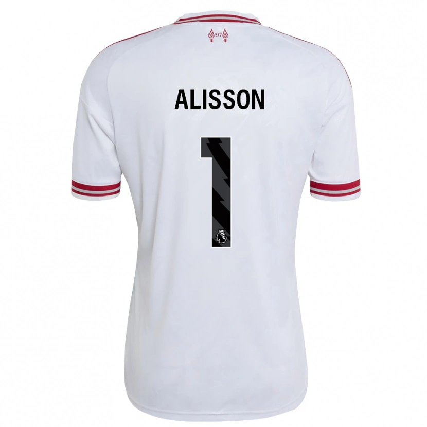 Danxen Donna Maglia Alisson Ramses Becker #1 Rosso Bianco Kit Gara Away 2026/27 Maglietta