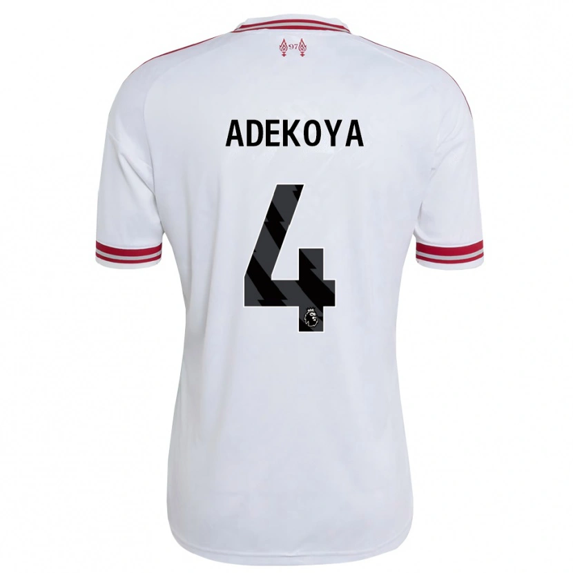 Danxen Donna Maglia Noah Adekoya #4 Rosso Bianco Kit Gara Away 2026/27 Maglietta