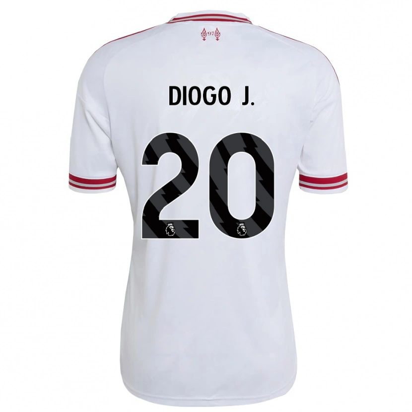 Danxen Donna Maglia Diogo Jota #20 Rosso Bianco Kit Gara Away 2026/27 Maglietta