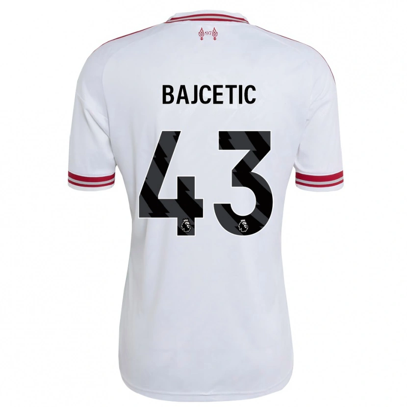 Danxen Donna Maglia Stefan Bajcetic #43 Rosso Bianco Kit Gara Away 2026/27 Maglietta