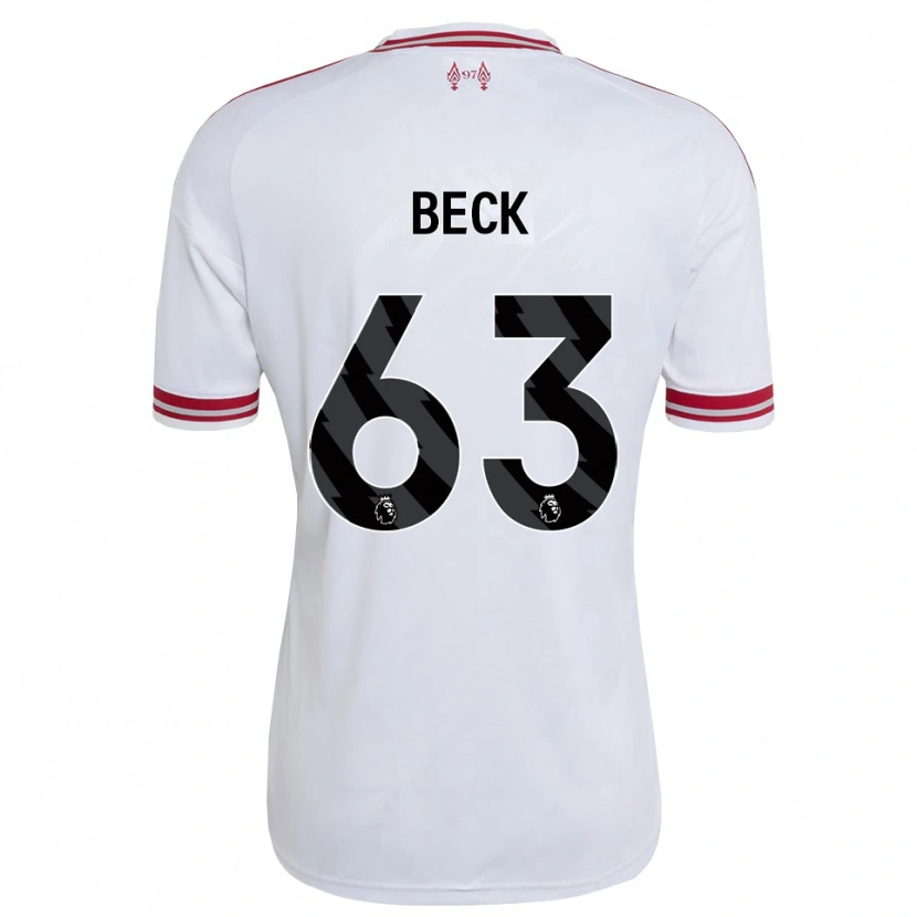 Danxen Donna Maglia Owen Beck #63 Rosso Bianco Kit Gara Away 2026/27 Maglietta