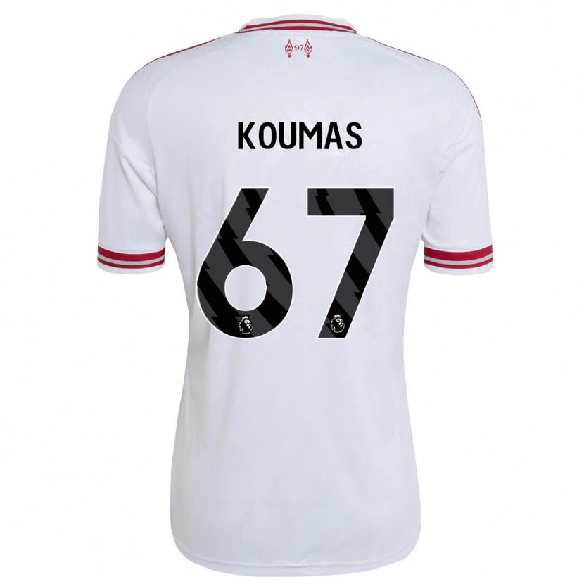 Danxen Donna Maglia Lewis Koumas #67 Rosso Bianco Kit Gara Away 2026/27 Maglietta