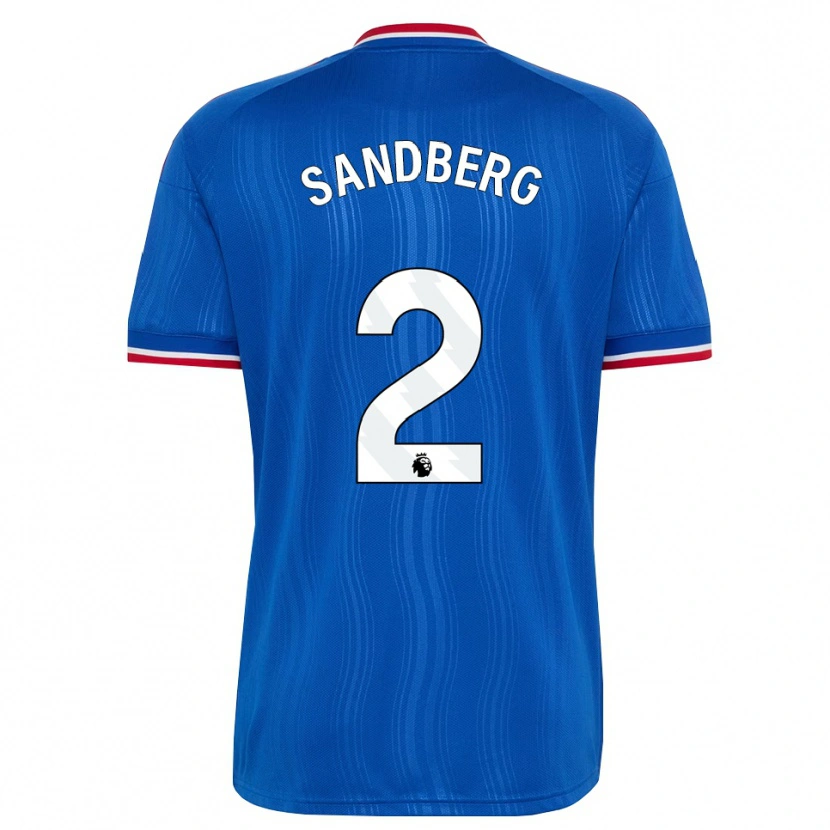 Danxen Donna Maglia Anna Sandberg #2 Blu Bianco Rosso Kit Gara Away 2026/27 Maglietta