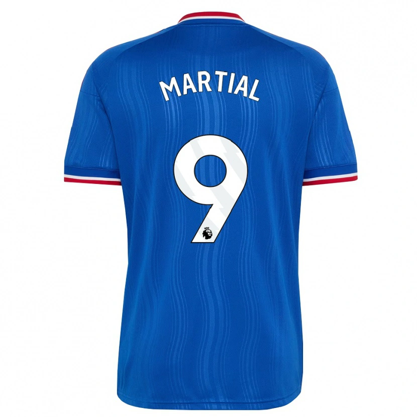 Danxen Donna Maglia Anthony Martial #9 Blu Bianco Rosso Kit Gara Away 2026/27 Maglietta