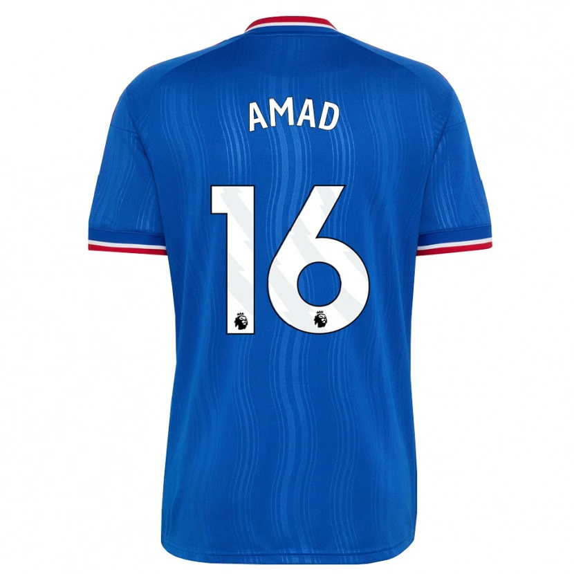 Danxen Donna Maglia Amad Diallo #16 Blu Bianco Rosso Kit Gara Away 2026/27 Maglietta
